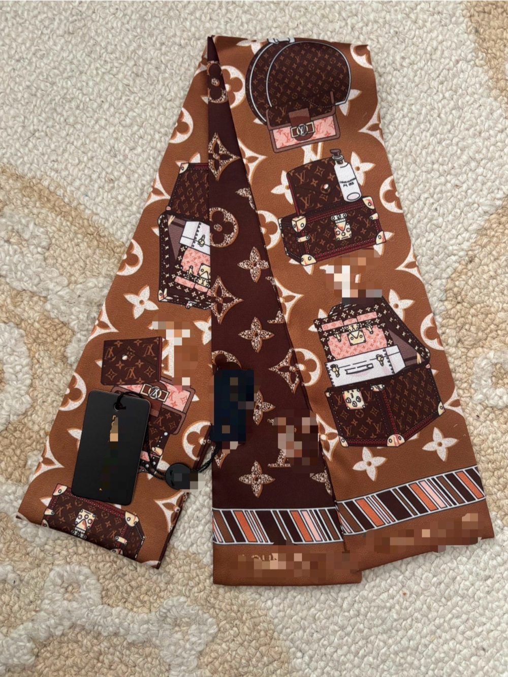 Brown Patterned Women's  with Travel Print